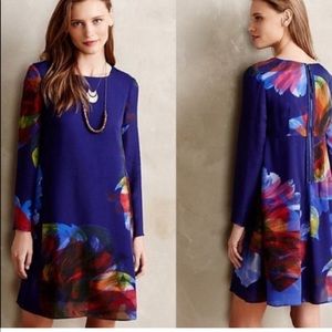 Anthropologie abstract floral mini dress, small